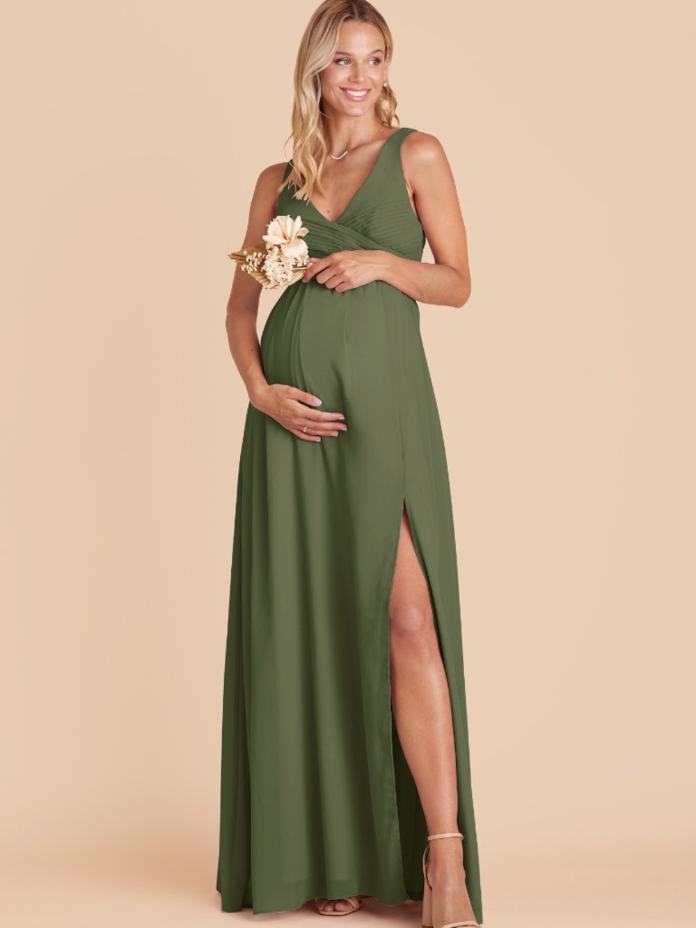 Laurie Dress (Chiffon) (Olive)